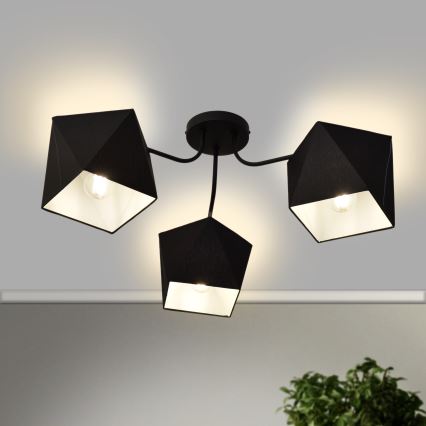 Lámpara colgante ADAMANT 3xE27/15W/230V negro