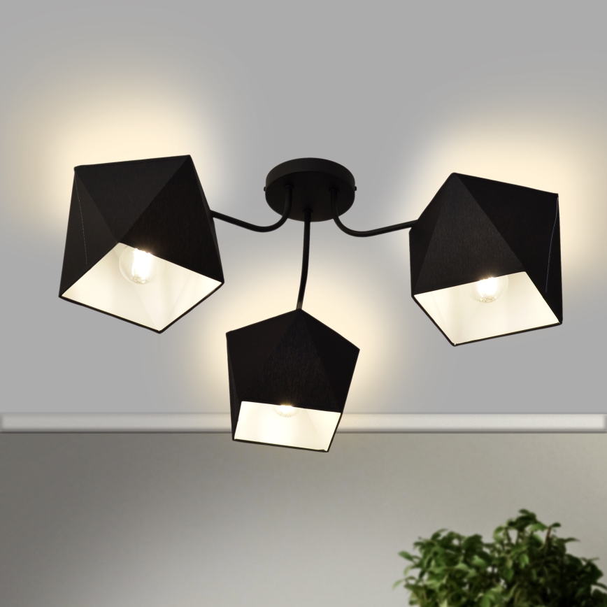 Lámpara colgante ADAMANT 3xE27/15W/230V negro