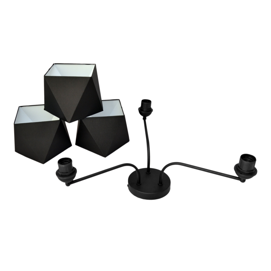 Lámpara colgante ADAMANT 3xE27/15W/230V negro