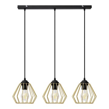 Lámpara colgante AGAT 3xE27/15W/230V dorado/negro
