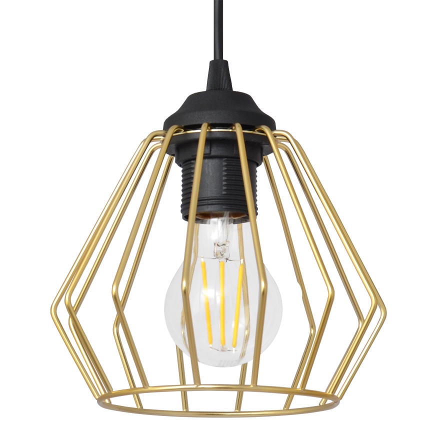 Lámpara colgante AGAT 3xE27/15W/230V dorado/negro