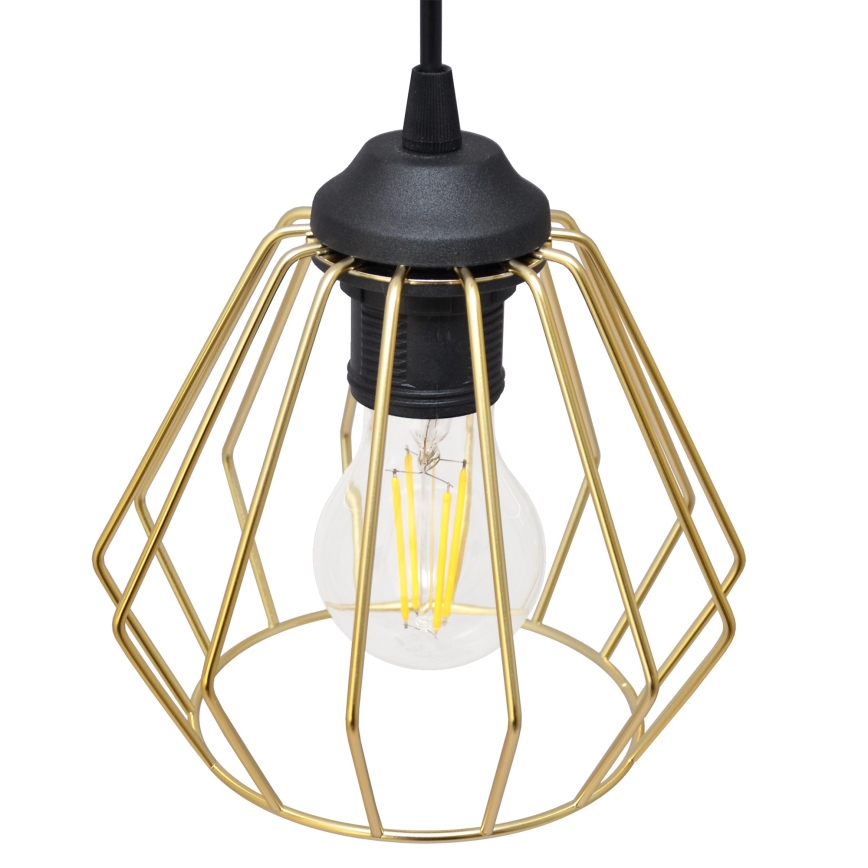 Lámpara colgante AGAT 3xE27/15W/230V dorado/negro