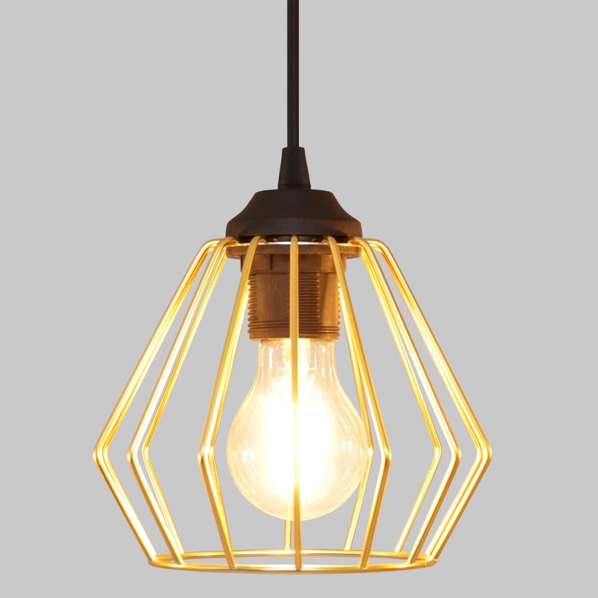 Lámpara colgante AGAT 3xE27/15W/230V dorado/negro