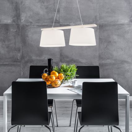 Lámpara colgante AIDA 2xE27/60W/230V roble