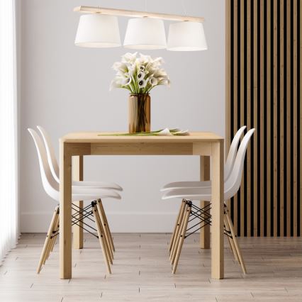 Lámpara colgante AIDA 3xE27/60W/230V roble