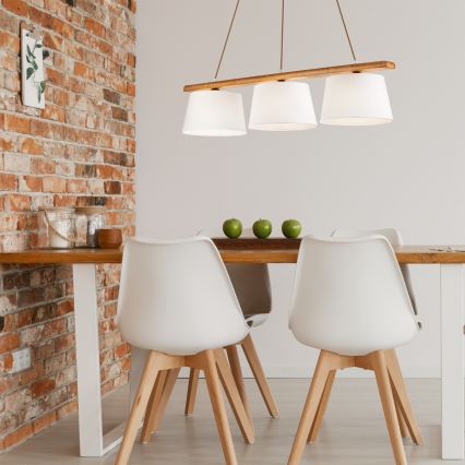 Lámpara colgante AIDA 3xE27/60W/230V roble