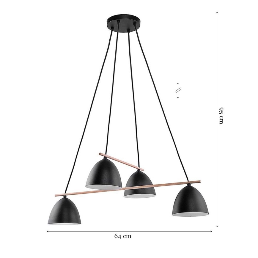Lámpara colgante AIDA 4xE27/15W/230V