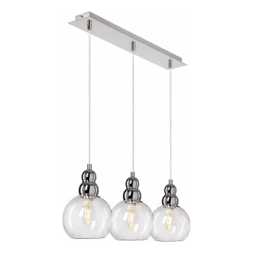 Lámpara colgante AKSO 3xE14/40W/230V plata