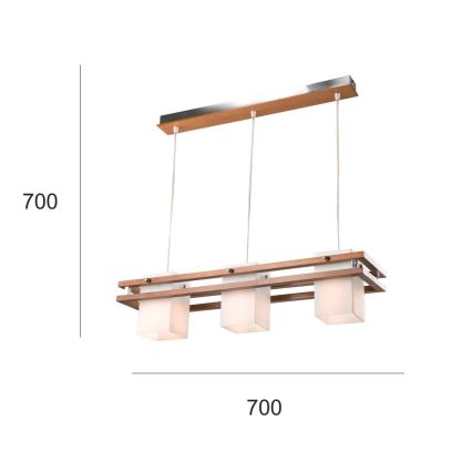 Lámpara colgante ALAN 3xE27/60W/230V