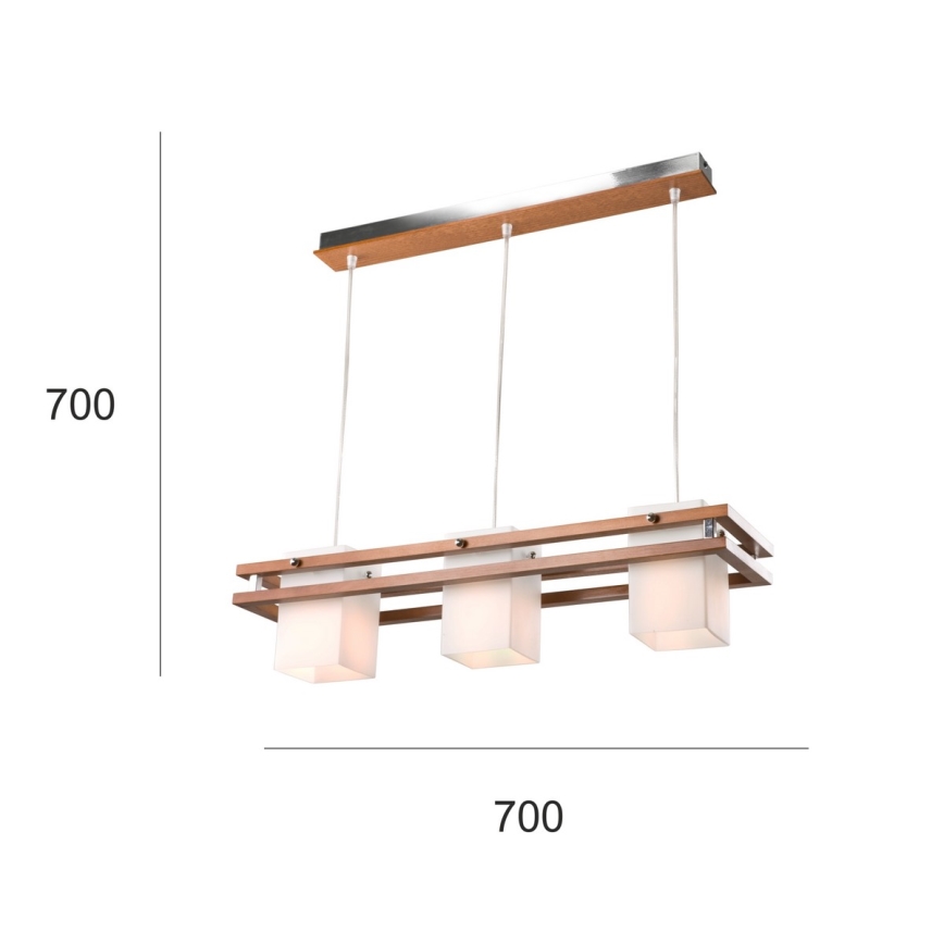 Lámpara colgante ALAN 3xE27/60W/230V