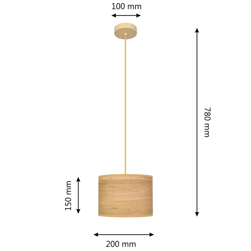 Lámpara colgante ALBA 1xE27/15W/230V diá. 20 cm marrón