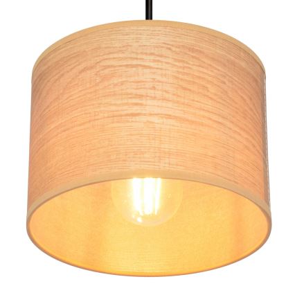 Lámpara colgante ALBA 1xE27/15W/230V diá. 20 cm marrón/negro