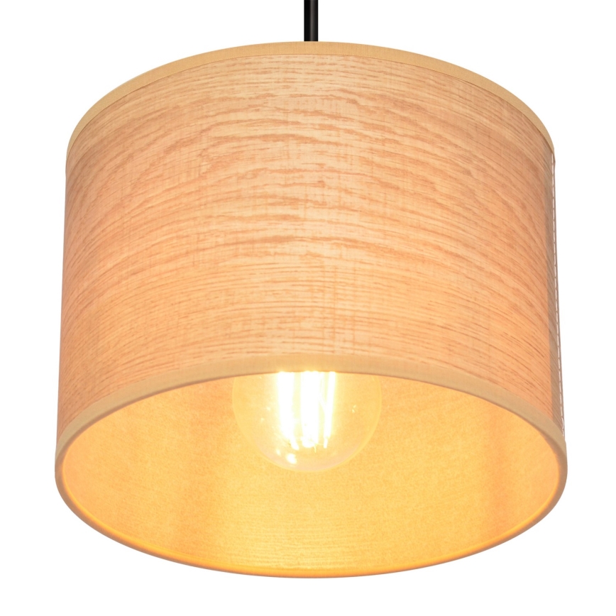 Lámpara colgante ALBA 1xE27/15W/230V diá. 20 cm marrón/negro