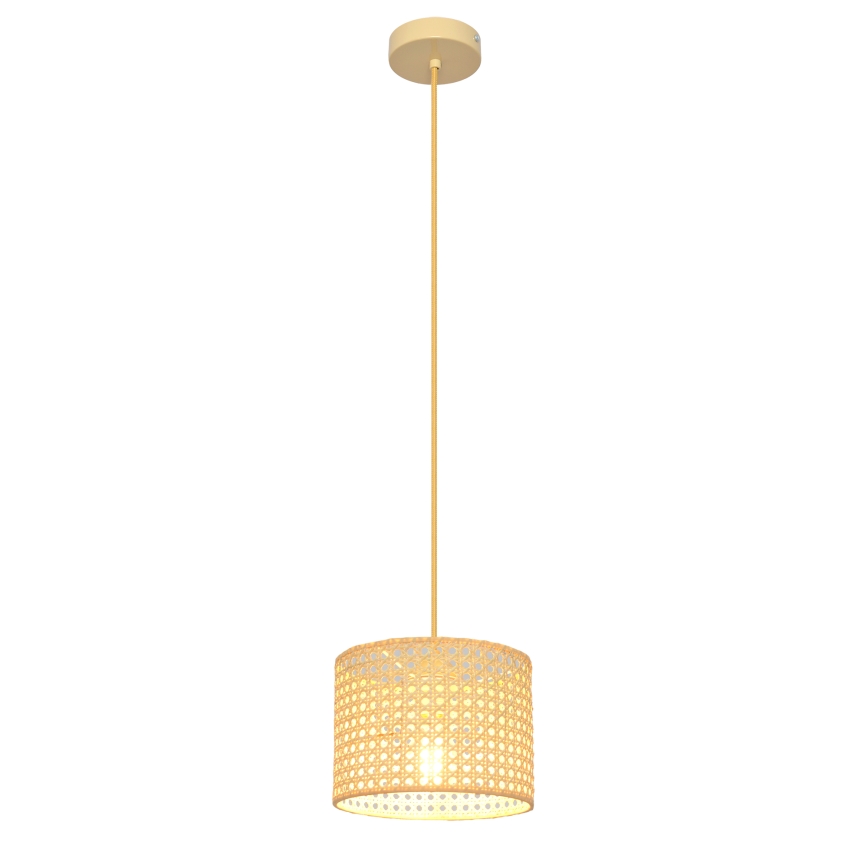 Lámpara colgante ALBA 1xE27/15W/230V diá. 20 cm ratán