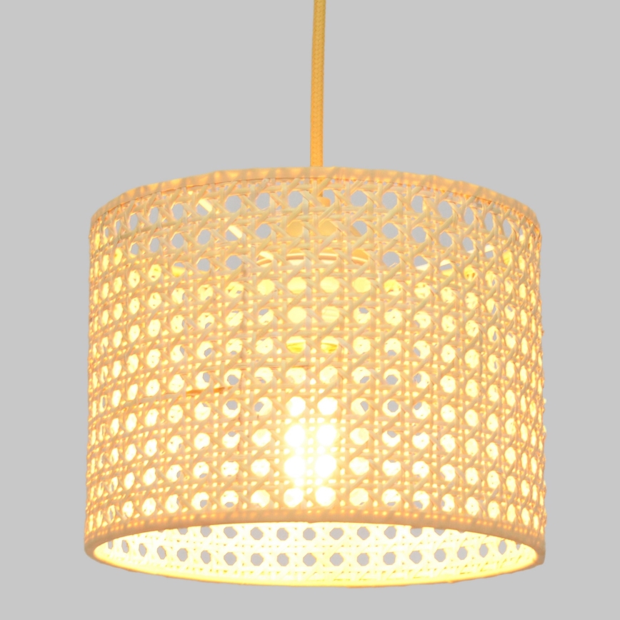 Lámpara colgante ALBA 1xE27/15W/230V diá. 20 cm ratán