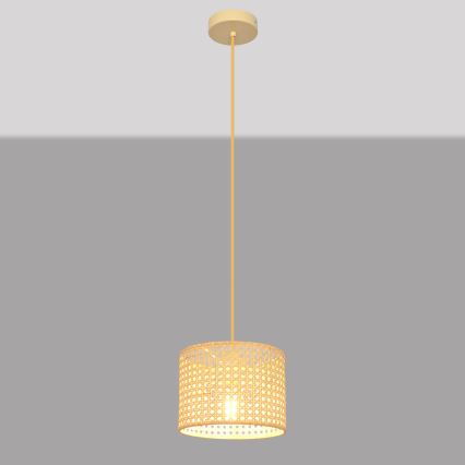 Lámpara colgante ALBA 1xE27/15W/230V diá. 20 cm ratán