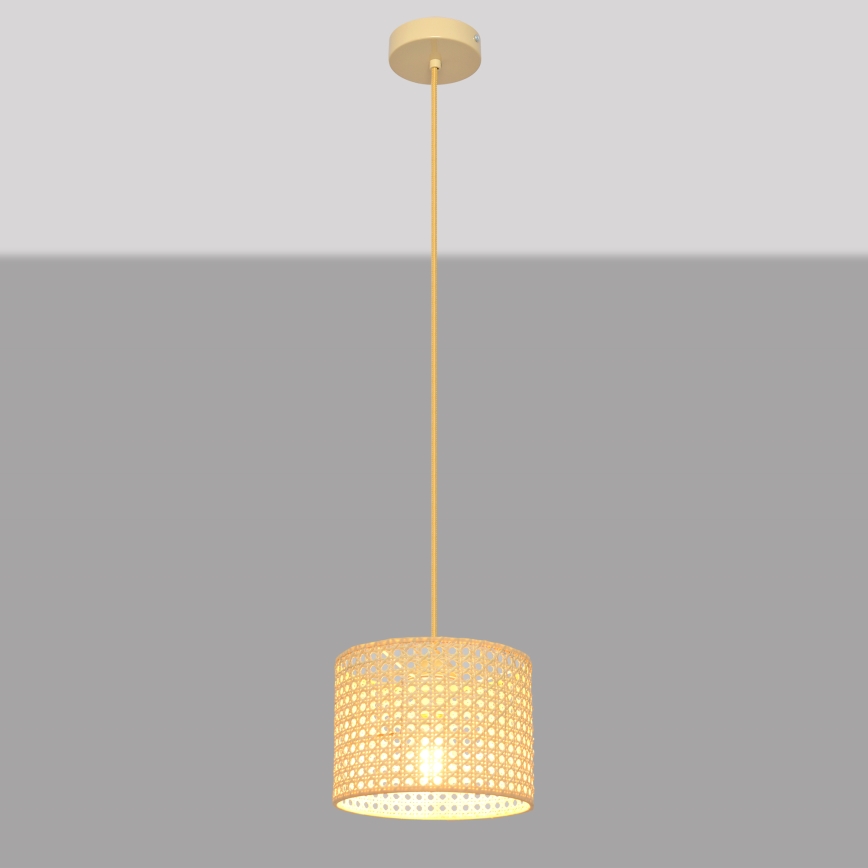 Lámpara colgante ALBA 1xE27/15W/230V diá. 20 cm ratán