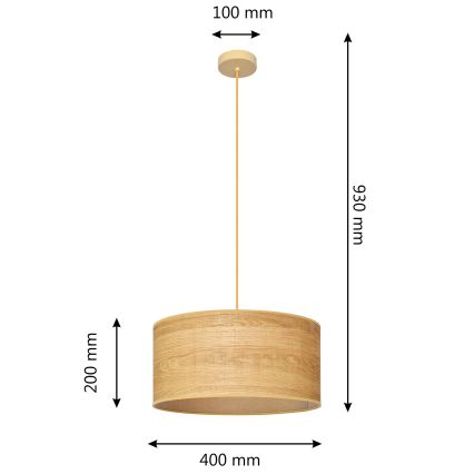 Lámpara colgante ALBA 1xE27/15W/230V diá. 40 cm marrón