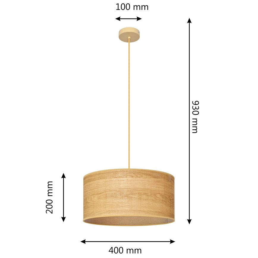 Lámpara colgante ALBA 1xE27/15W/230V diá. 40 cm marrón