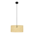 Lámpara colgante ALBA 1xE27/15W/230V diá. 40 cm ratán/negro