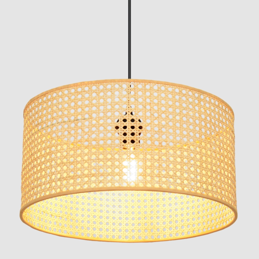 Lámpara colgante ALBA 1xE27/15W/230V diá. 40 cm ratán/negro