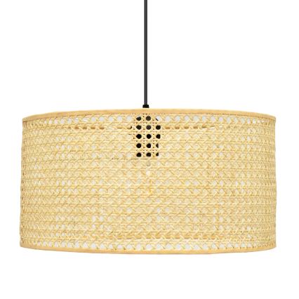 Lámpara colgante ALBA 1xE27/15W/230V diá. 40 cm ratán/negro