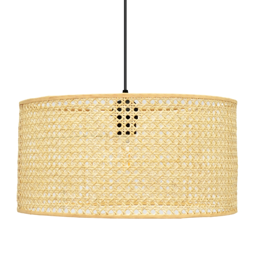 Lámpara colgante ALBA 1xE27/15W/230V diá. 40 cm ratán/negro
