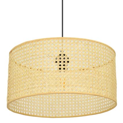 Lámpara colgante ALBA 1xE27/15W/230V diá. 40 cm ratán/negro