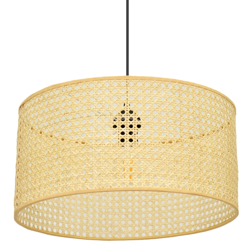 Lámpara colgante ALBA 1xE27/15W/230V diá. 40 cm ratán/negro