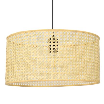 Lámpara colgante ALBA 1xE27/15W/230V diá. 40 cm ratán/negro