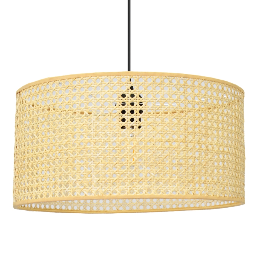Lámpara colgante ALBA 1xE27/15W/230V diá. 40 cm ratán/negro