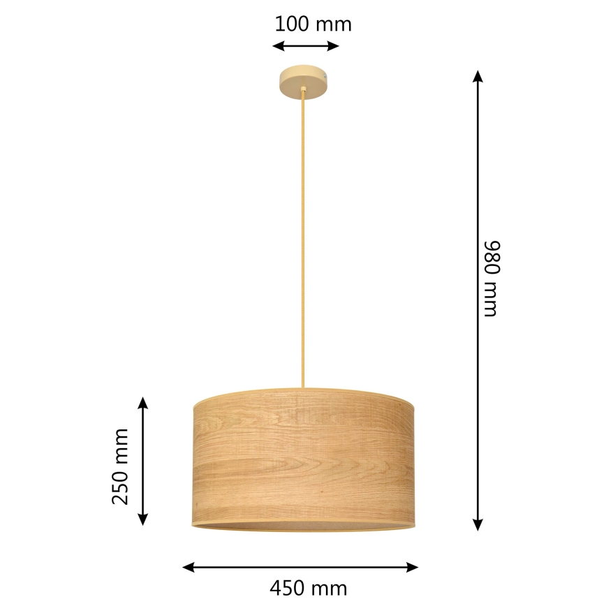 Lámpara colgante ALBA 1xE27/15W/230V diá. 45 cm marrón