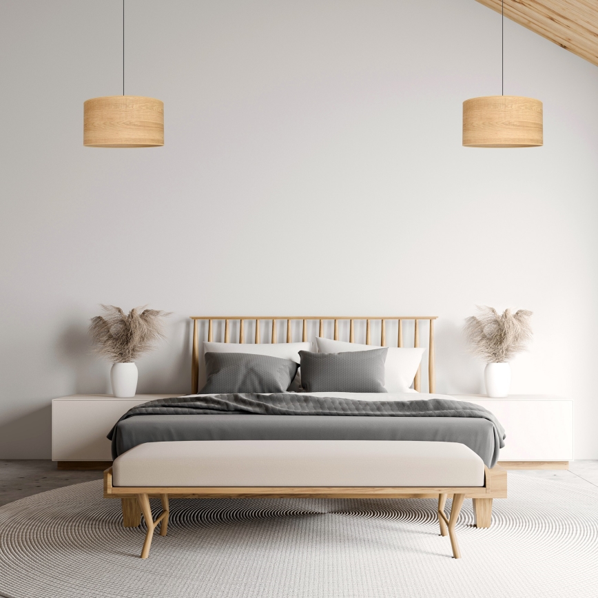Lámpara colgante ALBA 1xE27/15W/230V diá. 45 cm marrón/negro
