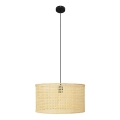 Lámpara colgante ALBA 1xE27/15W/230V diá. 45 cm ratán/negro