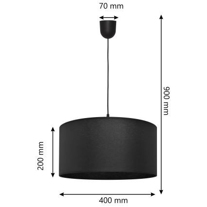 Lámpara colgante ALBA 1xE27/15W/230V negro