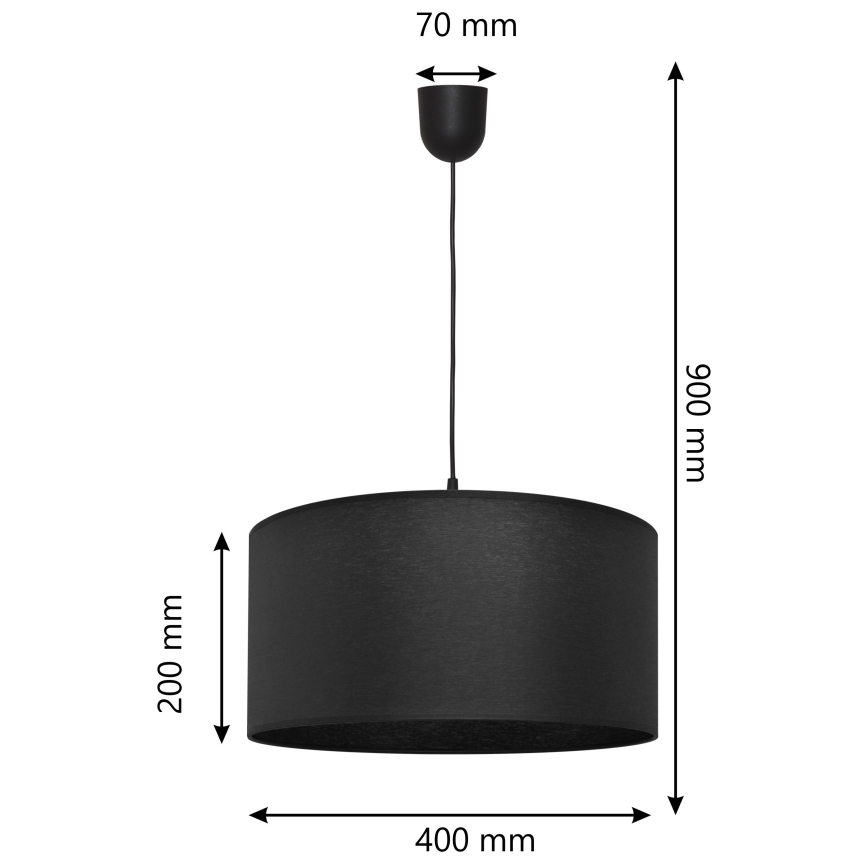 Lámpara colgante ALBA 1xE27/15W/230V negro