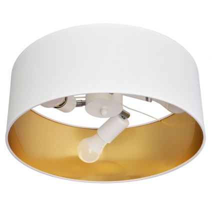 Lámpara colgante ALBA 3xE27/15W/230V blanco/dorado