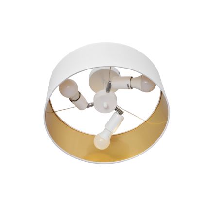 Lámpara colgante ALBA 3xE27/15W/230V blanco/dorado