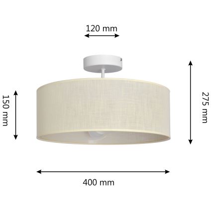 Lámpara colgante ALBA 3xE27/15W/230V color crema