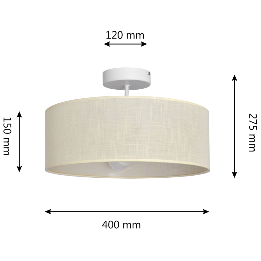 Lámpara colgante ALBA 3xE27/15W/230V color crema