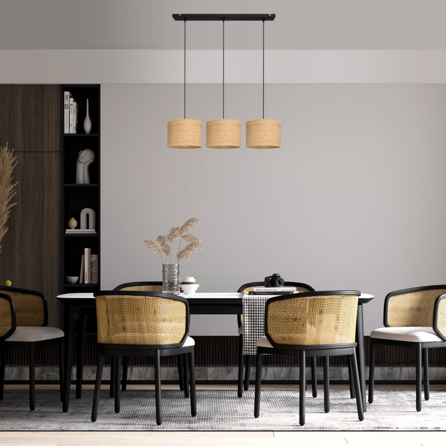 Lámpara colgante ALBA 3xE27/15W/230V marrón/negro