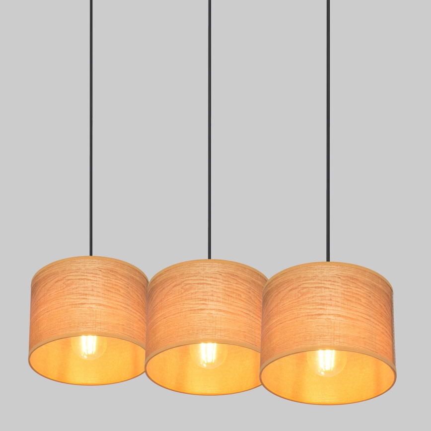 Lámpara colgante ALBA 3xE27/15W/230V marrón/negro