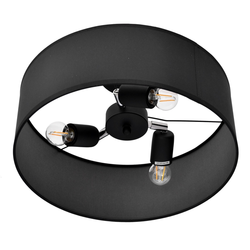 Lámpara colgante ALBA 3xE27/15W/230V negro