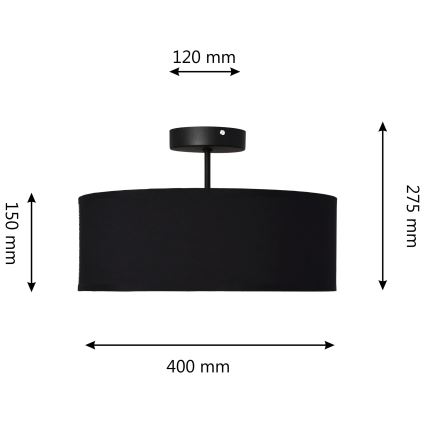 Lámpara colgante ALBA 3xE27/15W/230V negro