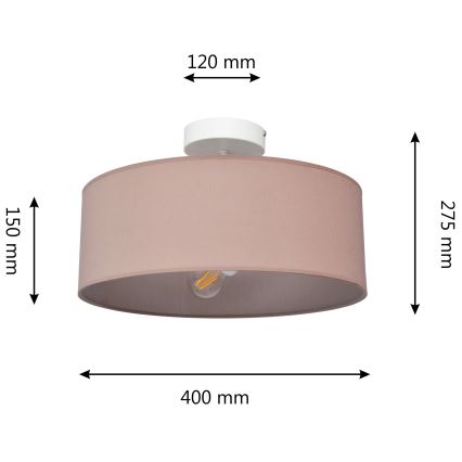 Lámpara colgante ALBA 3xE27/15W/230V rosa