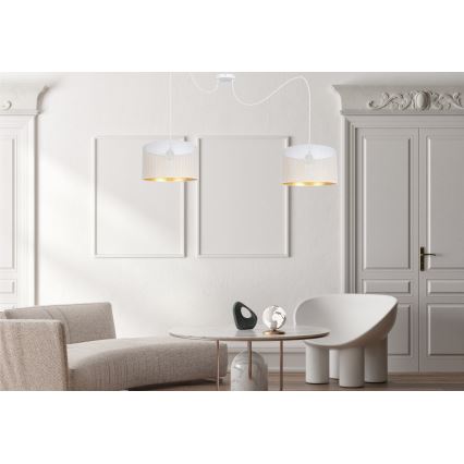 Lámpara colgante ALDO 2xE27/60W/230V araña blanco