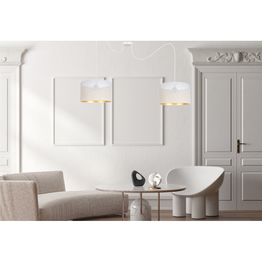Lámpara colgante ALDO 2xE27/60W/230V araña blanco