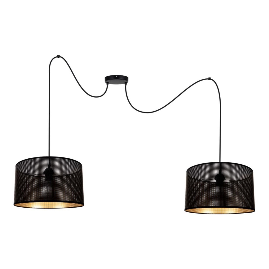 Lámpara colgante ALDO 2xE27/60W/230V araña negro