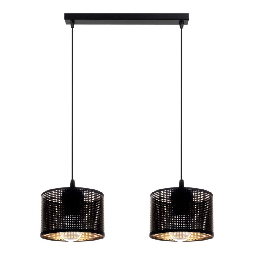 Lámpara colgante ALDO 2xE27/60W/230V negro
