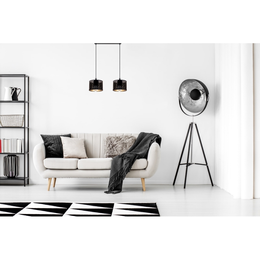 Lámpara colgante ALDO 2xE27/60W/230V negro